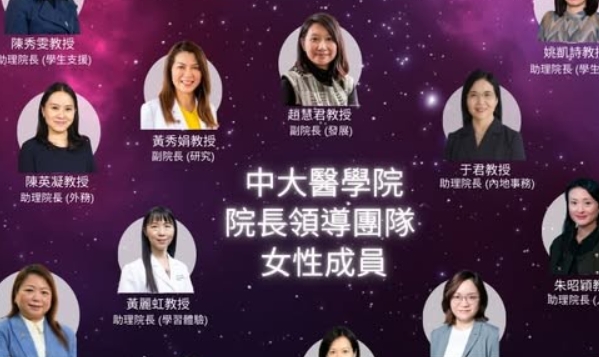 香港中大醫學院院長領導團隊逾三成為女性