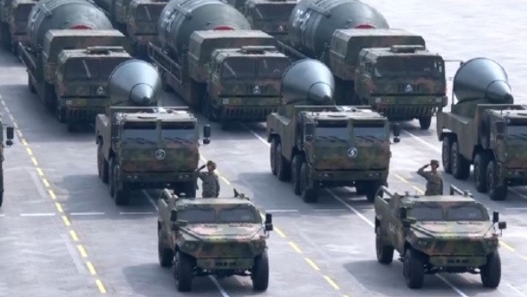 （九三閱兵）範圍覆蓋全球！東風5C液體洲際戰略核導彈首秀