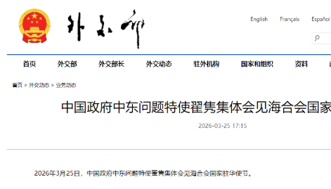 中國中東特使：中方重視海合會合理安全關切